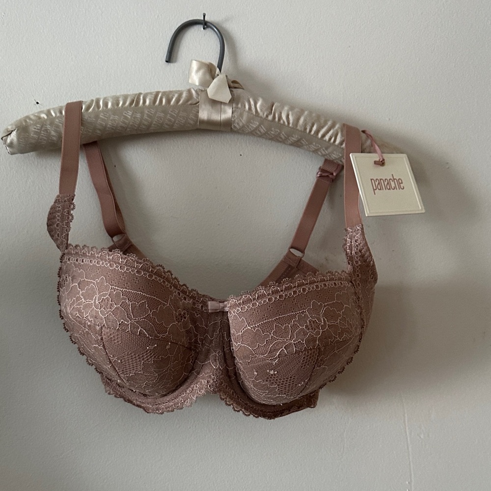 Panache Floral Lace Bra - Tan